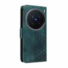 For vivo X200 Pro Embossed Rhombus Starry Leather Phone Case(Green) - 3