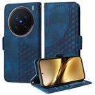 For vivo X200 Pro Embossed Rhombus Starry Leather Phone Case(Blue) - 1