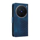 For vivo X200 Pro Embossed Rhombus Starry Leather Phone Case(Blue) - 3