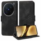 For vivo X200 Pro Embossed Rhombus Starry Leather Phone Case(Black) - 1