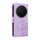 For vivo X200 Pro Embossed Rhombus Starry Leather Phone Case(Purple) - 3
