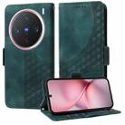 For vivo X200 Pro mini Embossed Rhombus Starry Leather Phone Case(Green) - 1
