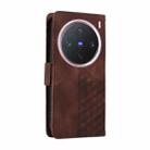 For vivo X200 Pro mini Embossed Rhombus Starry Leather Phone Case(Brown) - 3
