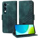 For vivo Y29s 5G / Y04 4G Embossed Rhombus Starry Leather Phone Case(Green) - 1