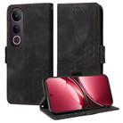 For vivo V50 Lite 4G / 5G Embossed Rhombus Starry Leather Phone Case(Black) - 1