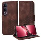 For vivo V50 Lite 4G / 5G Embossed Rhombus Starry Leather Phone Case(Brown) - 1