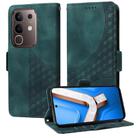 For vivo Y29 4G Embossed Rhombus Starry Leather Phone Case(Green) - 1