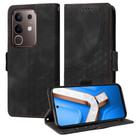 For vivo Y29 4G Embossed Rhombus Starry Leather Phone Case(Black) - 1