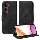 For vivo Y400 Pro 5G / V40e / iQOO Z9s Embossed Rhombus Starry Leather Phone Case(Black) - 1