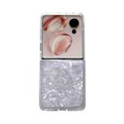 For Honor Magic V Flip Pearlescent Shell Texture Phone Case(White) - 1