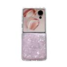 For Honor Magic V Flip Pearlescent Shell Texture Phone Case(Pink) - 1