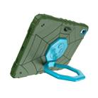 For iPad Air 11 2024 Spider Turntable Handle Stress Relief Tablet Case(Army Green Blue) - 2