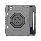 For iPad Pro 11 2022 / 2021 / 2020 Spider Turntable Handle Stress Relief Tablet Case(Grey Black) - 1