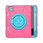 For iPad Pro 11 2022 / 2021 / 2020 Spider Turntable Handle Stress Relief Tablet Case(Rose Red Blue) - 1