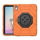 For iPad 10th Gen 10.9 2022 Spider Turntable Handle Stress Relief Tablet Case(Orange Black) - 1