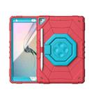 For iPad 10.2 2021 / 2020 / 2019 Spider Turntable Handle Stress Relief Tablet Case(Red Blue) - 1