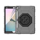 For iPad 10.2 2021 / 2020 / 2019 Spider Turntable Handle Stress Relief Tablet Case(Grey Black) - 1