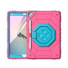 For iPad 10.2 2021 / 2020 / 2019 Spider Turntable Handle Stress Relief Tablet Case(Rose Red Blue) - 1