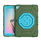 For iPad 9.7 2018 / Air / Air 2 Spider Turntable Handle Stress Relief Tablet Case(Army Green Blue) - 1