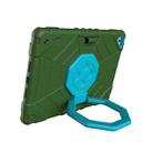 For iPad 9.7 2018 / Air / Air 2 Spider Turntable Handle Stress Relief Tablet Case(Army Green Blue) - 2