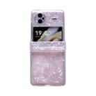 For vivo X Flip Three-piece Set Pearlescent Shell Texture Phone Case(Pink) - 1