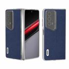 For Honor Magic V2 RSR Porsche Design ABEEL Transparent Frame Genuine Leather Mino Phone Case(Royal Blue) - 1