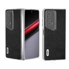 For Honor Magic V2 RSR Porsche Design ABEEL Transparent Frame Genuine Leather Mino Phone Case(Black) - 1