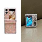 For OPPO Find N2 Flip Three-piece Set Pearlescent Shell Texture Phone Case(Pink Green) - 3