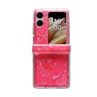 For OPPO Find N2 Flip Three-piece Set Pearlescent Shell Texture Phone Case(Red) - 1