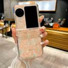 For OPPO Find N3 Flip Three-piece Set Pearlescent Shell Texture Phone Case(Pink Green) - 2