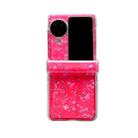 For OPPO Find N3 Flip Three-piece Set Pearlescent Shell Texture Phone Case(Red) - 1