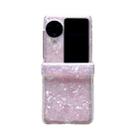 For OPPO Find N3 Flip Three-piece Set Pearlescent Shell Texture Phone Case(Pink) - 1