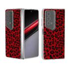 For Honor Magic V2 RSR Porsche Design ABEEL Transparent Frame Leopard Print Phone Case(Red) - 1