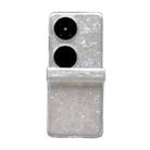 For Huawei Pocket 2 Three-piece Set Pearlescent Shell Texture Phone Case(White) - 1