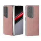 For Honor Magic V2 RSR Porsche Design ABEEL Transparent Frame Two-color Calf Texture PU Phone Case(Pink) - 1