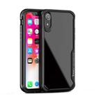 For iPhone XR iPAKY Shockproof PC Transparent Case(Black) - 1