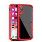 For iPhone XR iPAKY Shockproof PC Transparent Case(Red) - 1