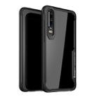 For Huawei P30 iPAKY Shockproof PC Transparent Case(Black) - 1