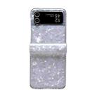 For Samsung Galaxy Z Flip4 5G Three-piece Set Pearlescent Shell Texture Phone Case(White) - 1