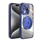 For iPhone 15 Pro Max 360 Holder Magsafe Acrylic Hybrid TPU Phone Case(Blue) - 1