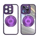 For iPhone 15 Pro Max 360 Holder Magsafe Acrylic Hybrid TPU Phone Case(Purple) - 2