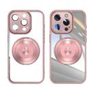 For iPhone 15 Pro 360 Holder Magsafe Acrylic Hybrid TPU Phone Case(Pink) - 2