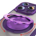 For iPhone 15 Pro 360 Holder Magsafe Acrylic Hybrid TPU Phone Case(Purple) - 3