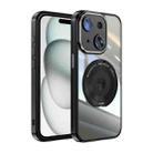 For iPhone 15 360 Holder Magsafe Acrylic Hybrid TPU Phone Case(Black) - 1