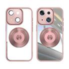 For iPhone 15 360 Holder Magsafe Acrylic Hybrid TPU Phone Case(Pink) - 2