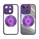 For iPhone 15 360 Holder Magsafe Acrylic Hybrid TPU Phone Case(Purple) - 2