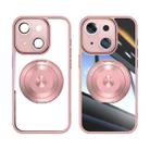 For iPhone 14 360 Holder Magsafe Acrylic Hybrid TPU Phone Case(Pink) - 2