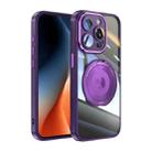 For iPhone 13 Pro Max 360 Holder Magsafe Acrylic Hybrid TPU Phone Case(Purple) - 1