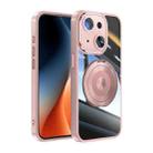 For iPhone 13 360 Holder Magsafe Acrylic Hybrid TPU Phone Case(Pink) - 1