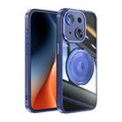 For iPhone 13 360 Holder Magsafe Acrylic Hybrid TPU Phone Case(Blue) - 1